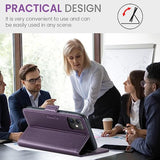 Wallet Case For Iphone 11, Premium Pu Leather Magnetic Flip Folio Case With Rfid Blocking Credit Card Slots Kickstand Shockproof Protective Phone Case Cover - Purple