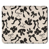 Coquette Black Bow Mouse Pad, Cute Preppy Girly Bow Ribbon Mouse Pads For Wireless Mouse Computers Laptop Desk Accessories, Preppy Girly Office Supplies, 9.5X7.9 Inch