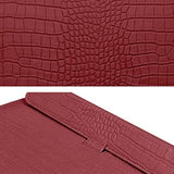 Laptop Sleeve Compatible With Macbook Air 13/13.6 Inch M4 M3 M2 M1 A3240 A3113 A2681 A2337 A2179 A1932 2025-2018 / Pro M2 M1 2022-2016, Crocodile Grain Pu Leather Flap Style Case Bag, Wine Red