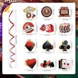 Casino Party Hanging Swirl Decorations: Las Vegas Theme, 24PCS