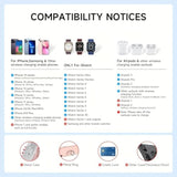 Wireless Charger 3 In 1, Travel Fast Wireless Charging Station For Apple, Compatible With Iphone 15 14 13 12 11 Pro/Max/Xr, For Iwatch 9/8/7/6/5/4/Airpods 3/2/Pro Gift For Mom Dad Friends