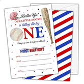 1St Baseball Birthday Invitations For Boys Kids, Fill In Party Invites, Decorations, Favors, 20 Invitations With Envelopes (Ha09)