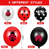 48 Pieces Ladybug Balloons 12 Inch Latex Balloons Black White Polka Dots Party Supplies For Ladybug Birthday Party Boys Girls Jungle Theme Birthday Decorations
