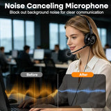Telephone Headset with RJ9 Jack & 3.5mm Connector for Landline Deskphone Cell Phone PC Laptop, Office Headset with Microphone for Call Center, Work