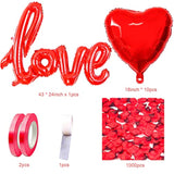 Valentines Balloons, 40 Inch Red Love 18 Inch Red Heart Foil Balloons With 1000Pcs Silk Rose Petals For Valentine'S Day Anniversary Engagement Mother'S Day Party Supplies