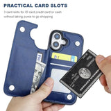 iPhone 17 Wallet Case with Credit Card Holder, Blue