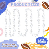 6 Pcs 9.84 Ft Football Themed Garland Homecoming Mum Supplies Football Theme Beads String Plastic Garland Beads Party For Homecoming Chrysanthemum Party Decorations(Sliver)