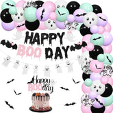 Pastel Halloween Balloon Garland Arch Kit, Happy Boo Day Decorations for Girls Party