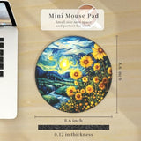 Sunflower Mouse Pad For Desk, Floral Small Mousepad With Non-Slip Rubber Base, Round Travel Mouse Pads For Wireless Mouse Laptop, Computer Mouse Mat For Gaming Home Office Desk Accessories