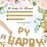 Pre Strung Happy Engagement Banner Glitter Engagement Party Decorations For Congratulations Engaged Wedding Shower Signs Decor(Champagne Gold)