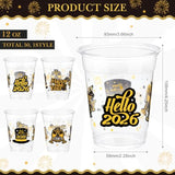 50 Pcs 12 Oz 2026 New Year Plastic Cups for Party Drinks and Snacks