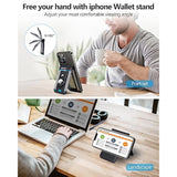 3-In-1 Magsafe Wallet With Airtag Holder, Upgrade Magsafe Wallet Stand, Open Id Window, Magnetic Wallet For 15/14/13/12 Series, Magsafe Airtag Wallet, Rfid Blocking, Black