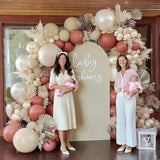 Dusty Pink Balloon Arch Kit Double Stuffed Blush Nude White Sand Balloons for Baby Shower Party