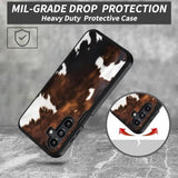 For Samsung Galaxy A16 5G Phone Case, Military Grade Heavy Duty 3-Layer Shockproof Drop Protective Cover For Samsung Galaxy A16 5G, Brown Cow Print