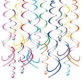 48?Piece Multi-Color Paper Swirl Decorations – Hanging Party Swirls For Birthday, Baby Shower, Wedding & Celebration Decor