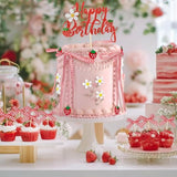 71Pc Strawberry Bow Cake Decorations Set Toppers for Birthday/Shower/Graduation