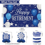 Blue Retirement Party Decorations for Women, Blue Happy Retired