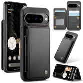 For Google Pixel 10/Pixel 10 Pro Case, Pu Leather Wallet Case For Women Men With Rfid Blocking Card Holder Slot Magnetic Closure Shockproof Phone Cover For Google Pixel 10/10 Pro (Black)