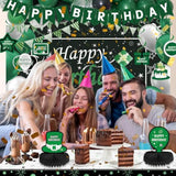 Green And Black Birthday Decorations, Green Party Decorations For Men Boys Women Girls With Balloons Arch Garland Kit Happy Birthday Banner Tablecloth Backdrop Decorations Bady Party Supplies