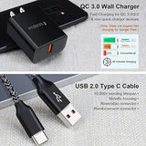 Adaptive Fast Charger For Samsung Galaxy S25 S24 S23 S22 S22+ S22 Ultra S21 S20 Fe S20+ S10 S9 A21 A51 A71 A11 A10E A16 A15 A56 Note 20 Ultra, 18W Quick Charge Wall Charger Type C Fast Charging Cable