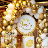 145 Gold Balloons in 5 Sizes – Metallic Latex Party Kit for Birthday, Wedding & Celebration