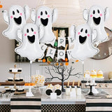 6 Pack White Ghost Foil Balloons Halloween Party Decorations Trick or Treat Decor