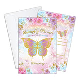 Watercolor Floral Invitation To Butterfly Birthday Party, Painted Butterfly Birthday Decoration, Baby, Adult, Sister Birthday, Double Sided Printed 20 Invitation Cards With Envelope, 4"X6 (Jy288)