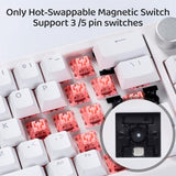 X Boyi 66Pro Magnetic Switch Rapid Trigger Rgb Gaming Keyboard,60% Hall Effect Adjustable Actuation Gasket-Mounted Hot Swap Wired Mechanical Keyboard With Knob For Pc/Mac Gamer (White)