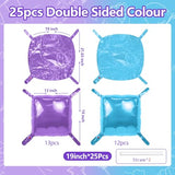 25PCS Light Purple and Pearl Blue Square Foil Balloons Wall Backdrop
