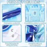 Winter Wonderland Door Cover Snowflake Hanging Banner Christmas Porch Sign Snow Castle Party Decorations For Winter Holiday Door Wall Decor Christmas Baby Shower Birthday Party Supplies