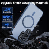 For Samsung Galaxy S24 Ultra Case With Screen Protectors & Full Camera Cover,Magnetic Samsung S24 Ultra Drop Shockproof Matte Translucent Protection Casas For Galaxy S24 Ultra Case,Rose Red