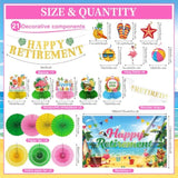23Pc Luau Hawaiian Retirement Party Decor Set – Tropical Banner, Swirls, Fans & Centerpieces