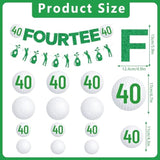 40Th Birthday Party Decorations, 14Pcs Golf Birthday Banner Hanging Swirls Decoration Women Men, Glitter Fourtee Theme Bday Party Decor Supplies