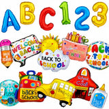 16Pcs Back to School Balloons ABC 123 School Bus Pencil Party Decor
