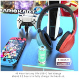 Wireless Nintendo Switch Headset With Mic,2.4Ghz Wireless Gaming Headphones - 7.1 Surround Sound Bluetooth Headphone With Ai Noise Cancellation Microphone For Pc Computer Laptop Xbox Ps4 Ps5