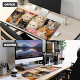 Adorable Cat Gaming Mouse Pad – 12X31.5In Non-Slip Rubber Desk Mat With Cute Kittens And Floral Design – Large Extended Mousepad For Office Home Laptop – Game Deskmat Gifts Decor