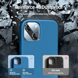 5 In 1 Designed For 13 Case, With 2 Pack Screen Protector,2 Pack Camera Lens Protector, Liquid Silicone Ultra Slim Shockproof Protective Phone Case Microfiber Lining 6.1,Blue