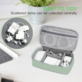 Electronic Organizer Travel Case, Puffy Electronic Accessories Carry Case For Cable, Charger, Phone, Earphone, Mouse And Other Accessories, Portable Storage Bag With Handle, Antique Green