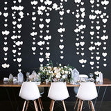 52Ft Valentines Day Party Decorations White Heart Garland White Love Heart Hanging Paper Streamer Banner For Wedding Anniversary Bridal Shower Engagement Mothers Day Bachelorette Winter Party Supplies