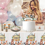 Woodland Creatures Party Supplies Baby Shower Decorations, Forest Animal Friends Theme Party Supplies, 32 Guests Dinner Plates, Dessert Plates,9 Oz Cups And Napkins For Baby Shower And Birthday Party