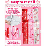 Valentines Decorations Foil Fringe Curtains For Party, 2 Pack 3.3 X 6.6 Ft Galentines Day Decorations Red Pink Silver Tinsel Streamer, Valentines Backdrop Heart Decoration For Birthday Wedding