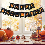 Halloween Banner, Happy Bunting Banner With Pumpkin Sign, Halloween Party Decorations Supplies