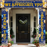3 Pcs Customer Service Week Decorations Thank You Vet Tech Week Pastor Appreciation Party Banner Ma Pa Photo Backdrop We Appreciate You For Hard Work Party Supply(Classic)