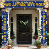 3 Pcs Customer Service Week Decorations Thank You Vet Tech Week Pastor Appreciation Party Banner Ma Pa Photo Backdrop We Appreciate You For Hard Work Party Supply(Classic)