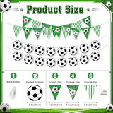 Green Soccer Banner Party Decorations,4Pcs Soccer Hanging Banner Set