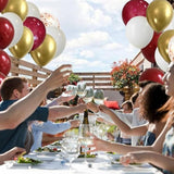 Burgundy And Gold Balloons,Burgundy Balloons,62 Pcs Ruby Red Balloons Wine Red Balloons Maroon Balloon Arch Kit For Valentine'S Day Party Decoration,Birthday Decoration