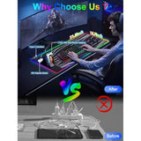 Xxl Mouse Pad With Phone Holder, Rgb Desk Mat With 15W Fast Charging, Led Large Gaming Mouse Pad With 11 Lights Colors, Long Mouse Pads, Waterproof Non-Slip Desk Pad For Gamer Esports Pros