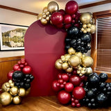Black Burgundy Gold Balloons 12 Inch Metallic Latex Confetti for Party Decorations
