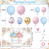135PCS Fall Gender Reveal Balloon Arch Kit Blue Pink Pumpkin Decorations for Baby Shower