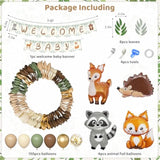 167 Pcs Woodland Baby Shower Kit Balloon Garland & Forest Animal Balloons